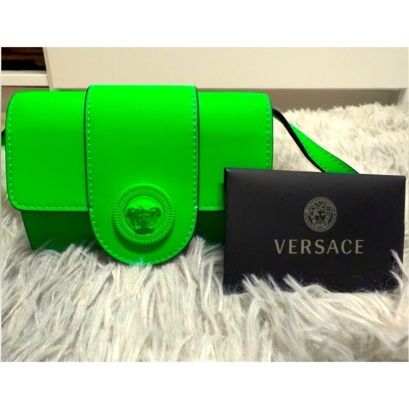 Versace Handbags - SOLD❤️ VERSACE Medusa Mini Bag Neon Lime Green Leather RFID + COA